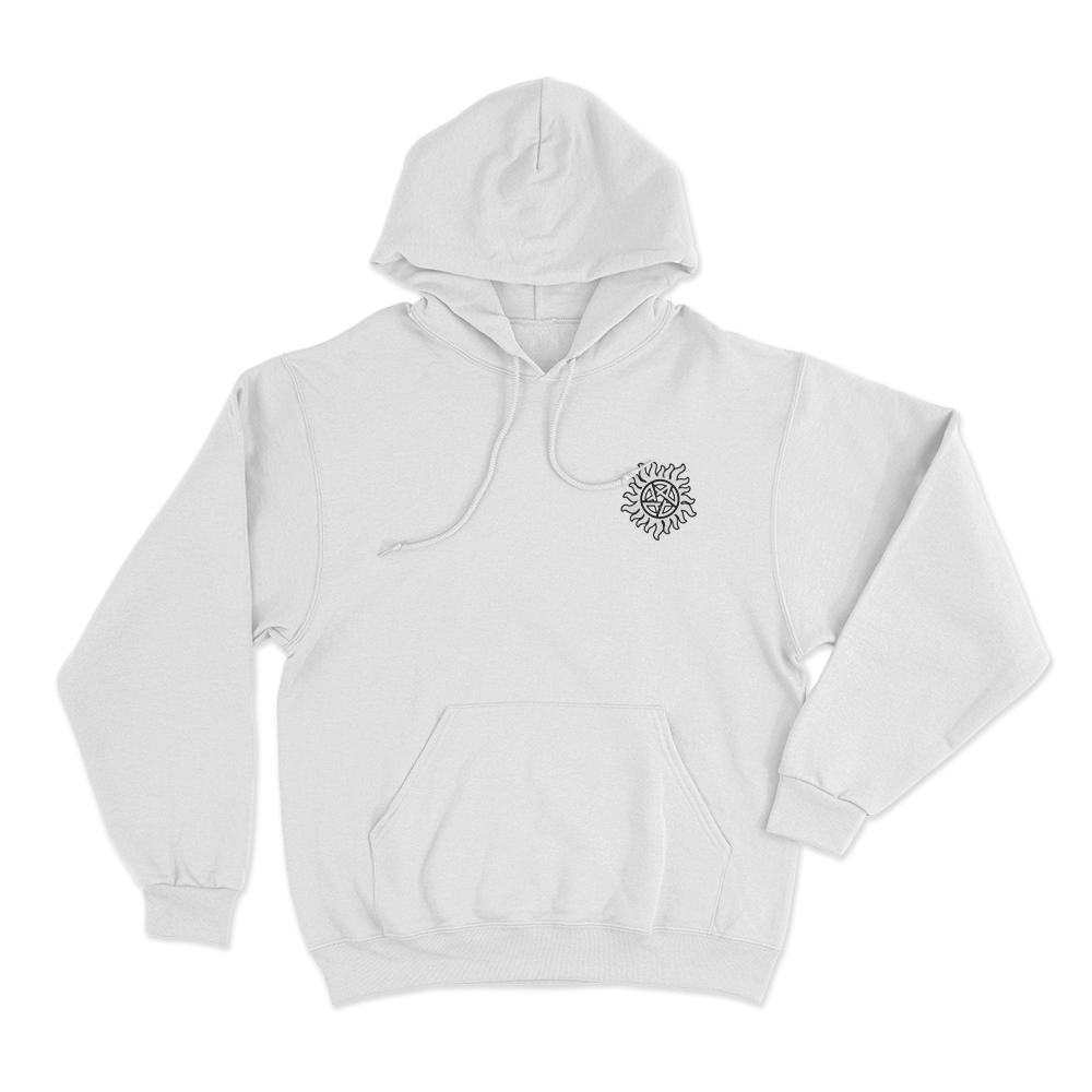 Supernatural Anti Possession Symbol Unisex Hoodie White Supernatural Anti Possession Symbol Unisex Hoodie White