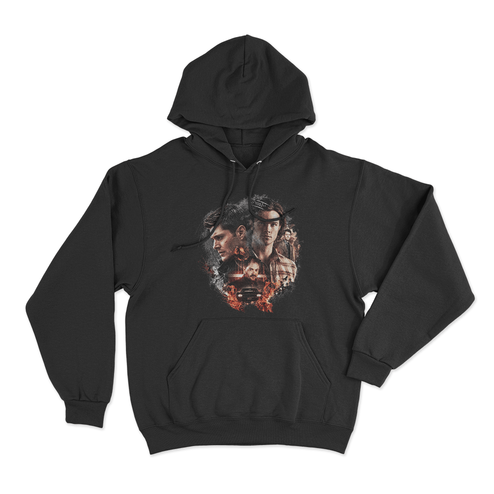 Supernatural Sam, Dean and Crowley Unisex Hoodie Black Supernatural Sam Dean and Crowley Unisex Hoodie Black