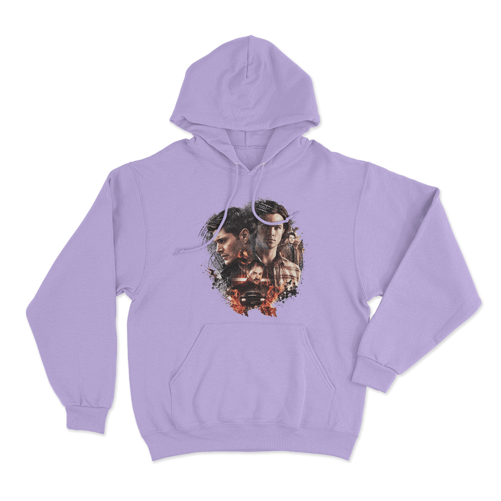 Supernatural Sam, Dean and Crowley Unisex Hoodie Purple Supernatural Sam Dean and Crowley Unisex Hoodie Purple