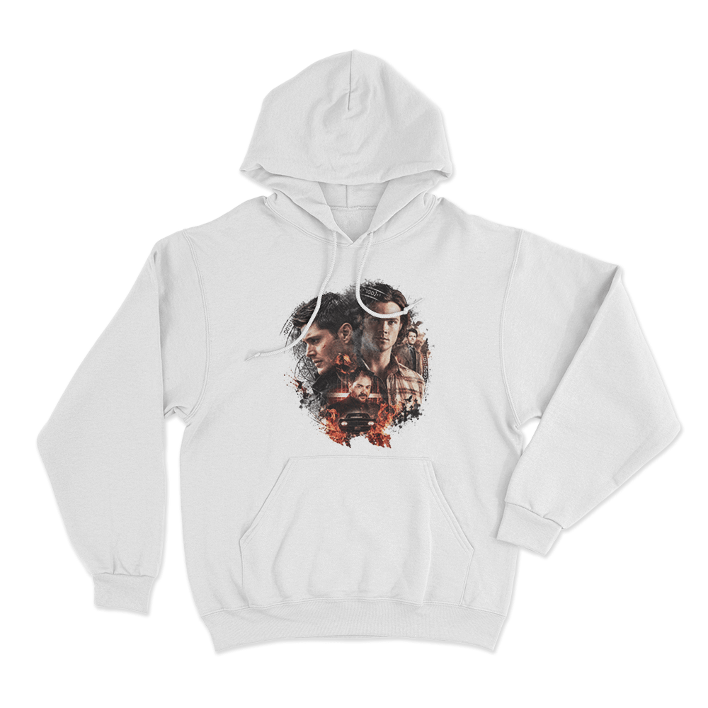 Supernatural Sam, Dean and Crowley Unisex Hoodie White Supernatural Sam Dean and Crowley Unisex Hoodie White