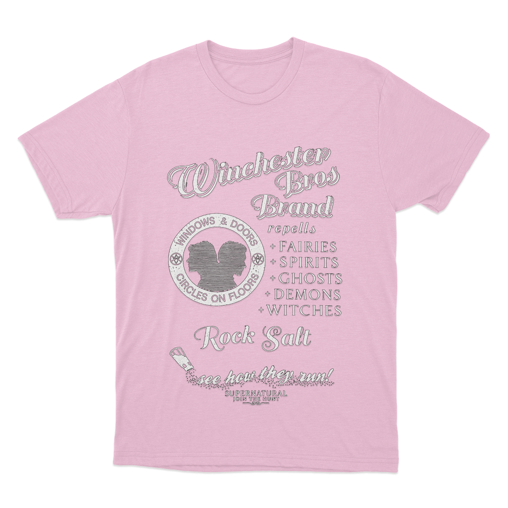 Supernatural Winchester Bros Rock Salt Unisex T Shirt Pink Supernatural Winchester Bros Rock Salt Unisex T Shirt Pink