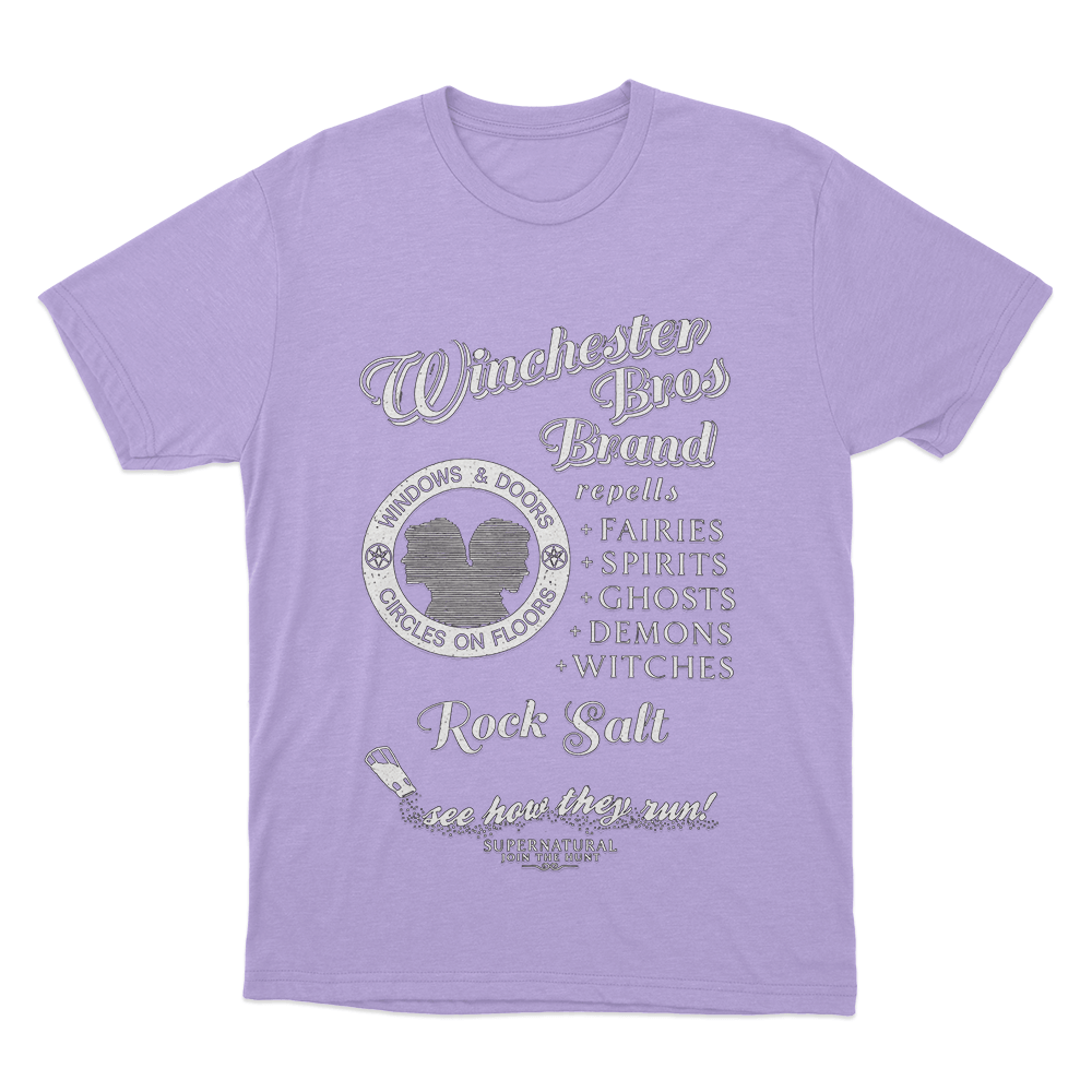 Supernatural Winchester Bros Rock Salt Unisex T Shirt Purple Supernatural Winchester Bros Rock Salt Unisex T Shirt Purple