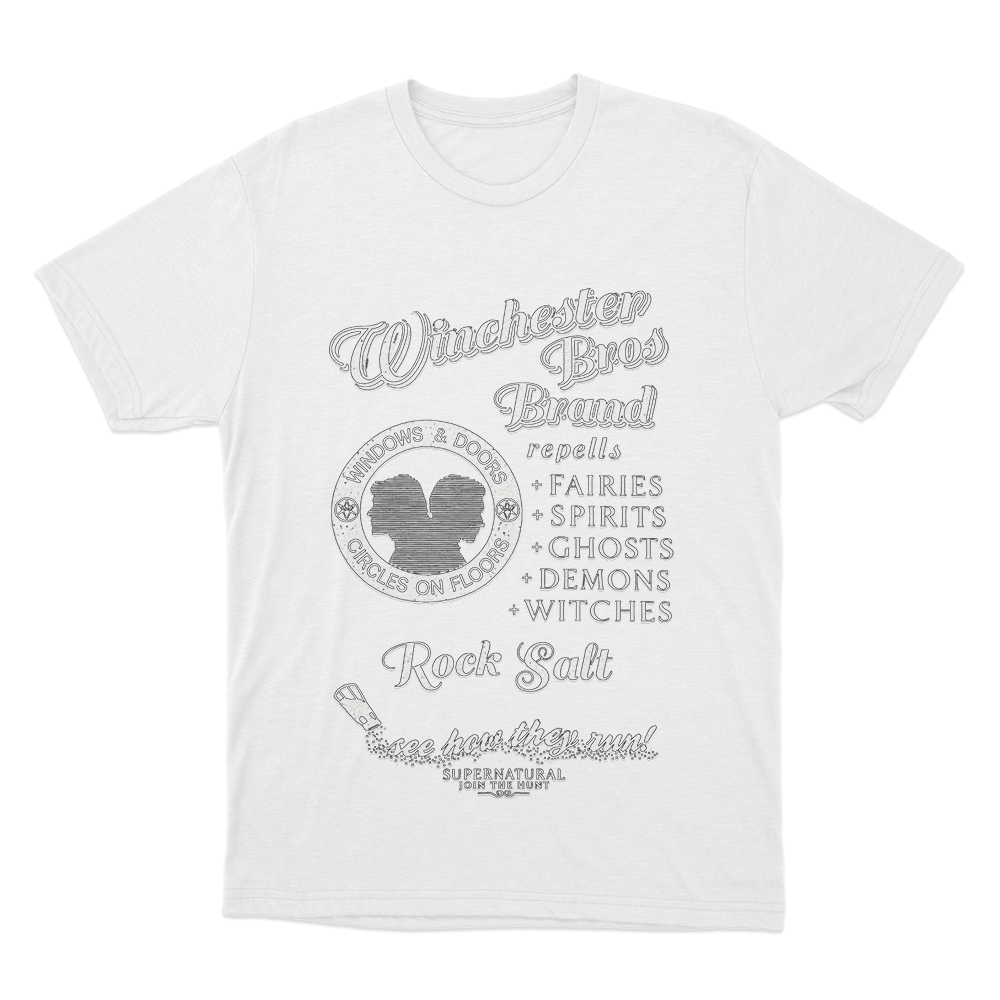 Supernatural Winchester Bros Rock Salt Unisex T Shirt White Supernatural Winchester Bros Rock Salt Unisex T Shirt White